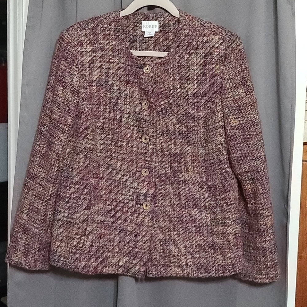 Koret‎ Wones Wool Blend Blazer Jacket Multi-colored Sz 12 EUC READ
